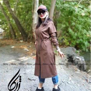 پالتو بلند زنانه مدل خانمی فوقالعاده شیک با جنس پارچه سویت ژرکا